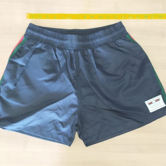 black gucci swim trunks